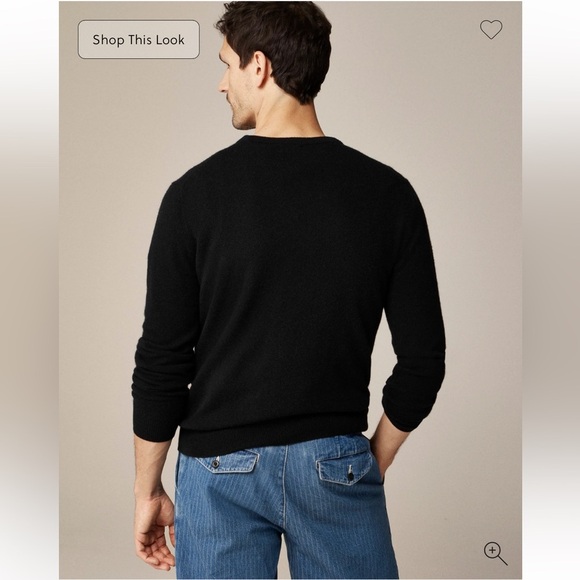 J Crew Mens Cashmere Sweater XS in Black Midweight Crewneck Luxury Classic $158 - Picture 4 of 11